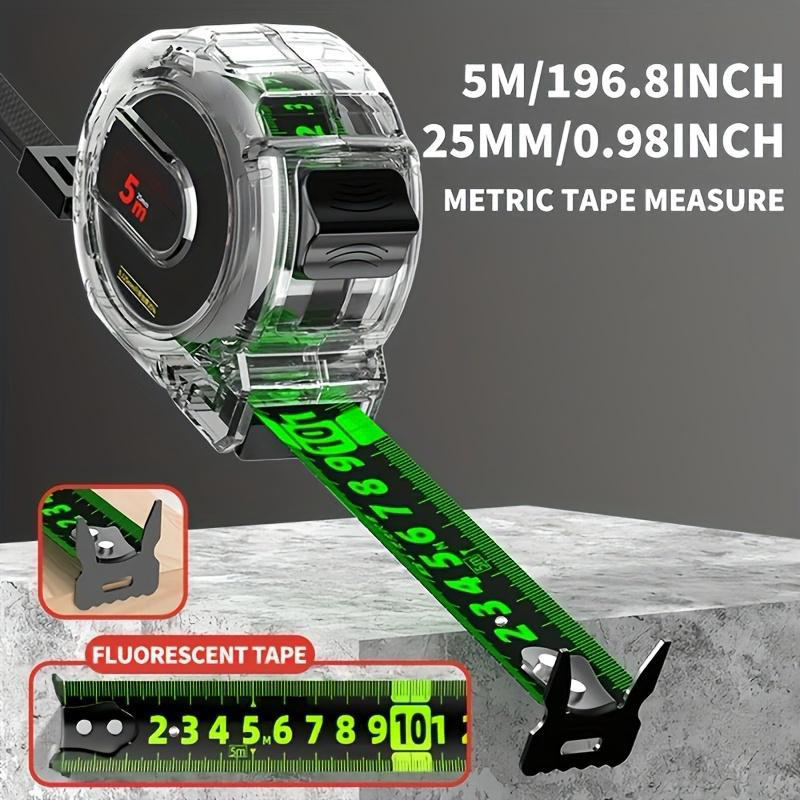 Measuring Tape with Illuminated Ribbon | Dual-Sided Laser Engraving | Self-Adjusting Hook