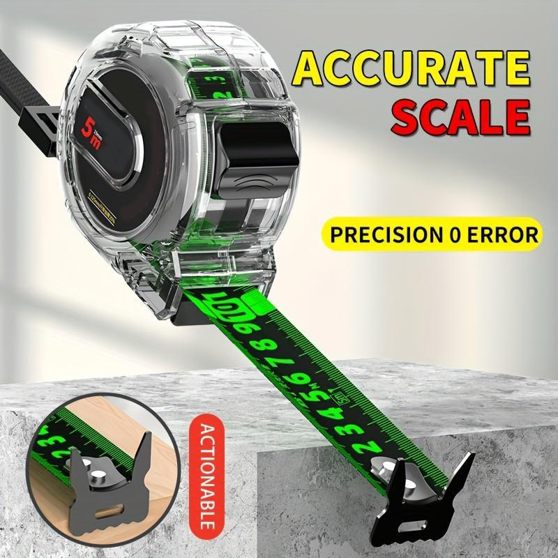 Measuring Tape with Illuminated Ribbon | Dual-Sided Laser Engraving | Self-Adjusting Hook