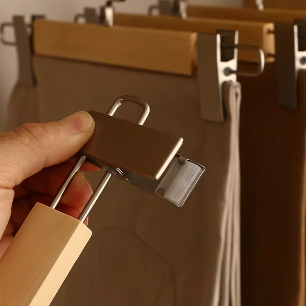 Elegant Wood Hangers with Adjustable Clips – 10 Pack