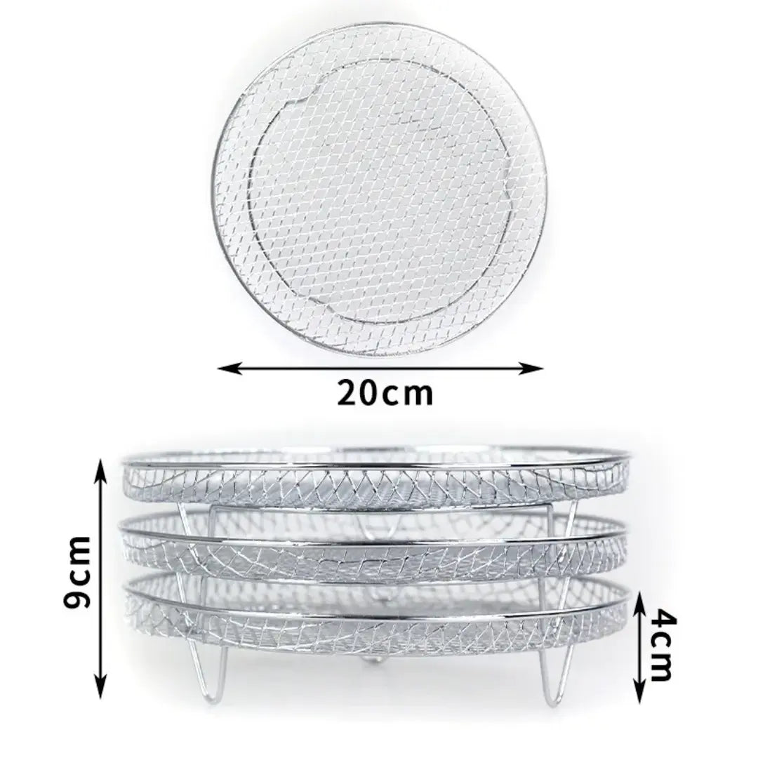 Stackable Baskets for Air Fryers with Complimentary Heat-Resistant Tongs