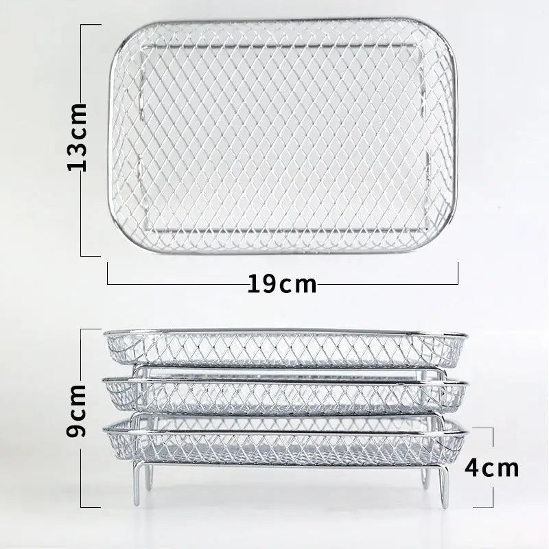 Stackable Baskets for Air Fryers with Complimentary Heat-Resistant Tongs