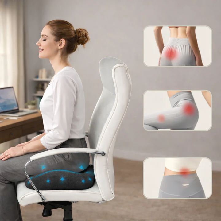 Memory Foam Seat Cushion | Pressure Relief for Sitting | Non-Slip Base