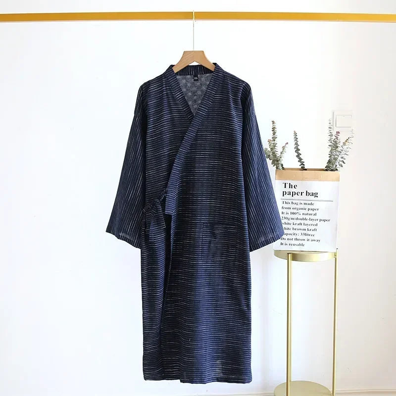 Men's Cotton Lounge Robe – Cozy and Breathable Nightwear