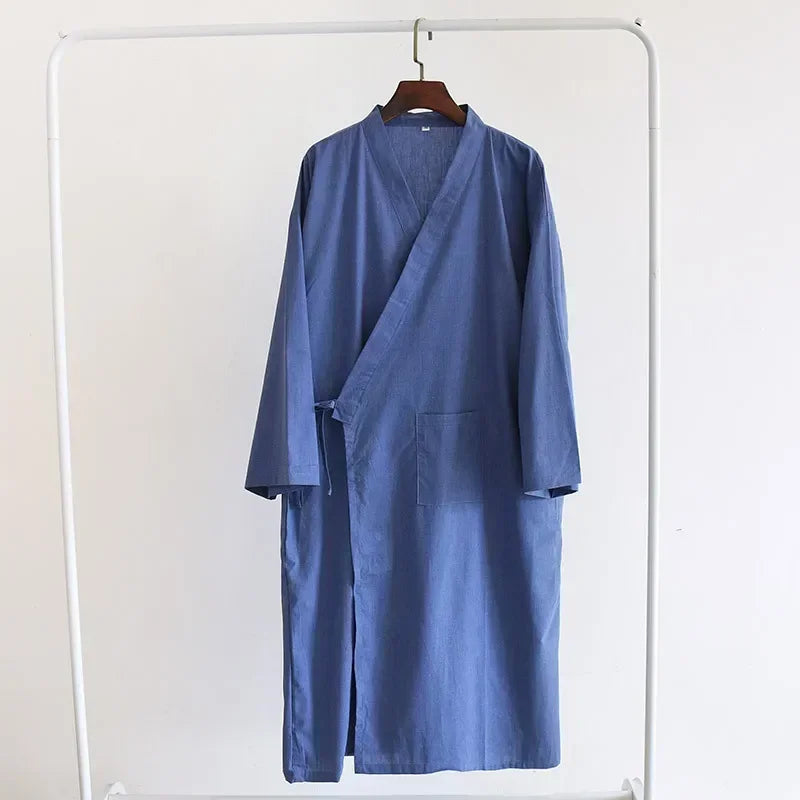 Men's Cotton Lounge Robe – Cozy and Breathable Nightwear