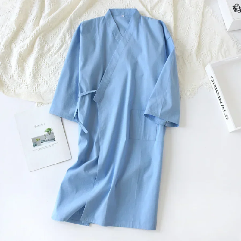 Men's Cotton Lounge Robe – Cozy and Breathable Nightwear