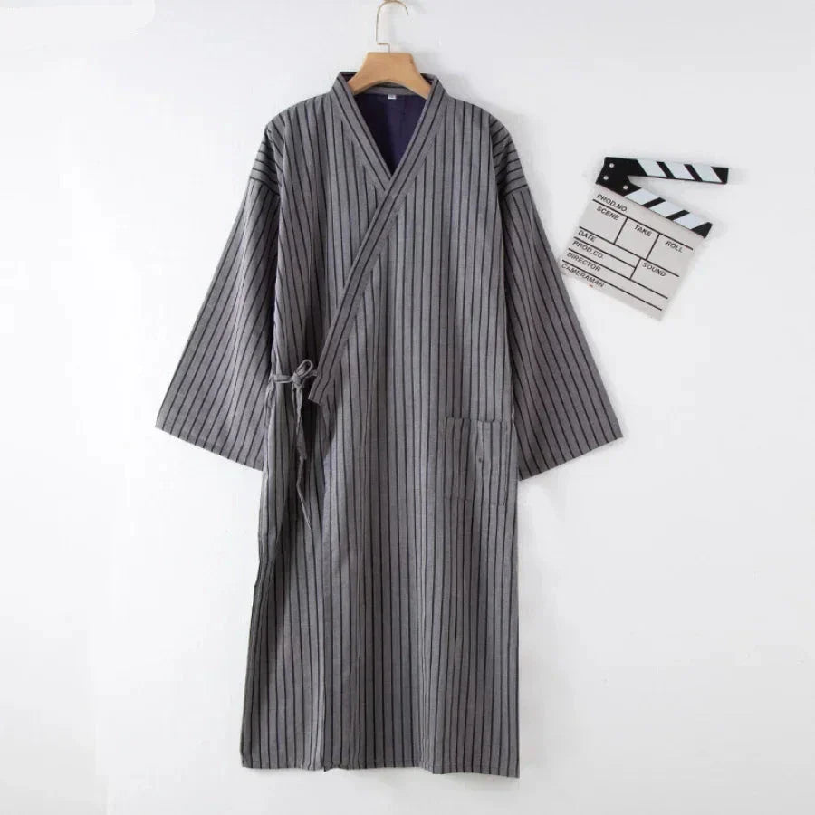 Men's Cotton Lounge Robe – Cozy and Breathable Nightwear