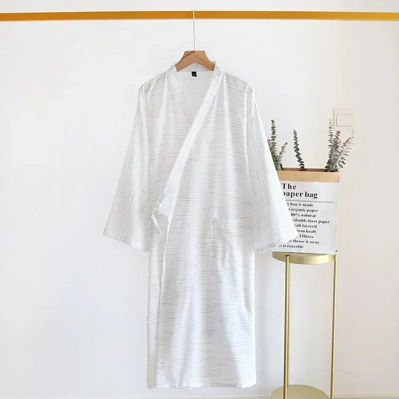 Men's Cotton Lounge Robe – Cozy and Breathable Nightwear
