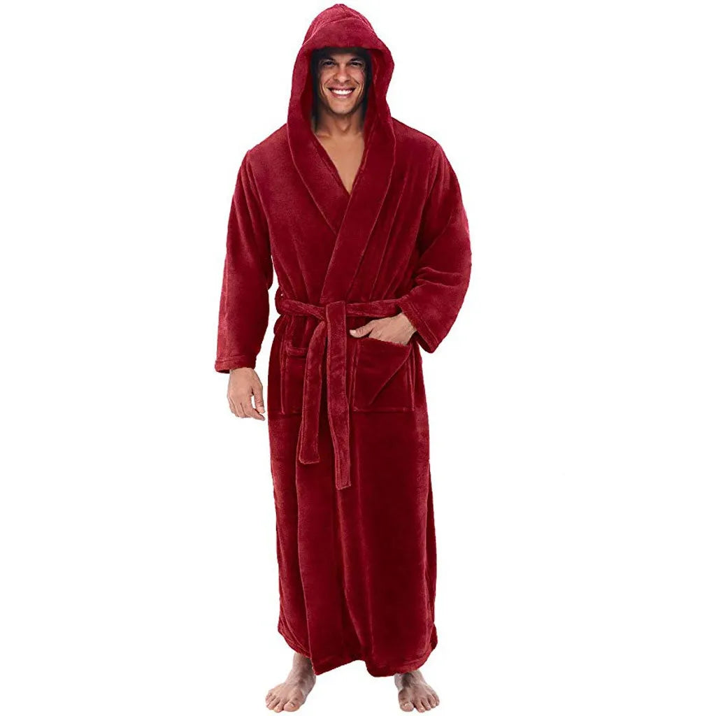 Men's Cozy Hooded Robe – Plush Comfort for Relaxation