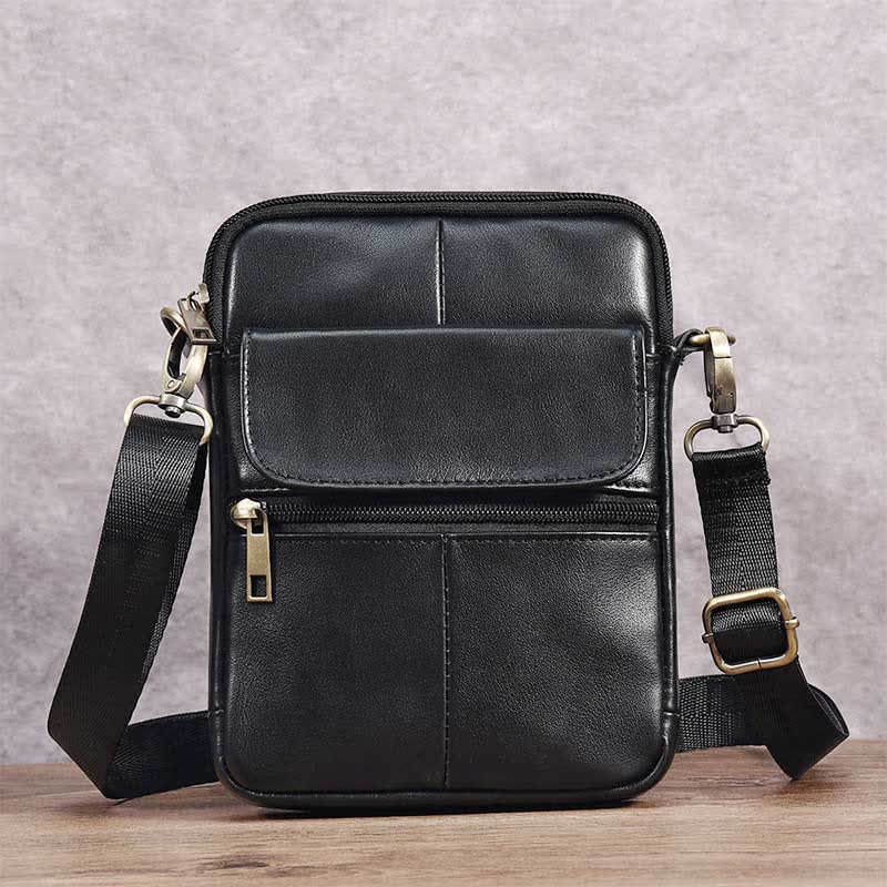 Compact Crossbody Bag for Men in Premium Leather