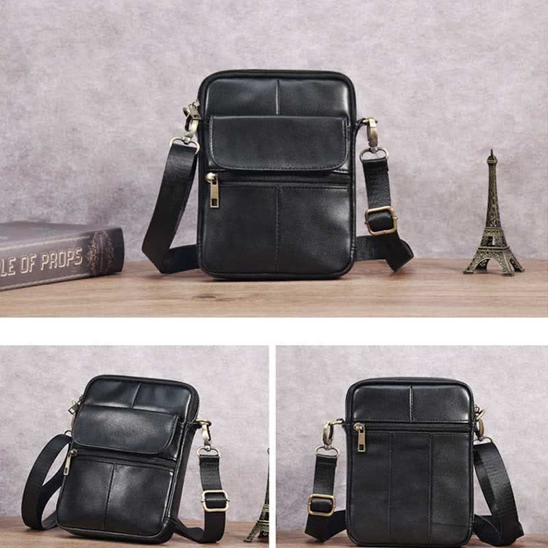 Compact Crossbody Bag for Men in Premium Leather