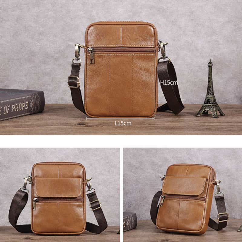 Compact Crossbody Bag for Men in Premium Leather