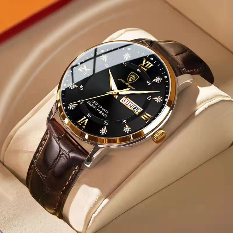 Men's Sleek Waterproof Luminary Timepiece in Stainless Steel