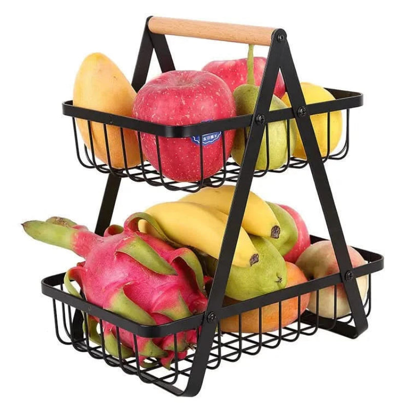 Elegant Multi-Tiered Fruit and Snack Organizer for Kitchen