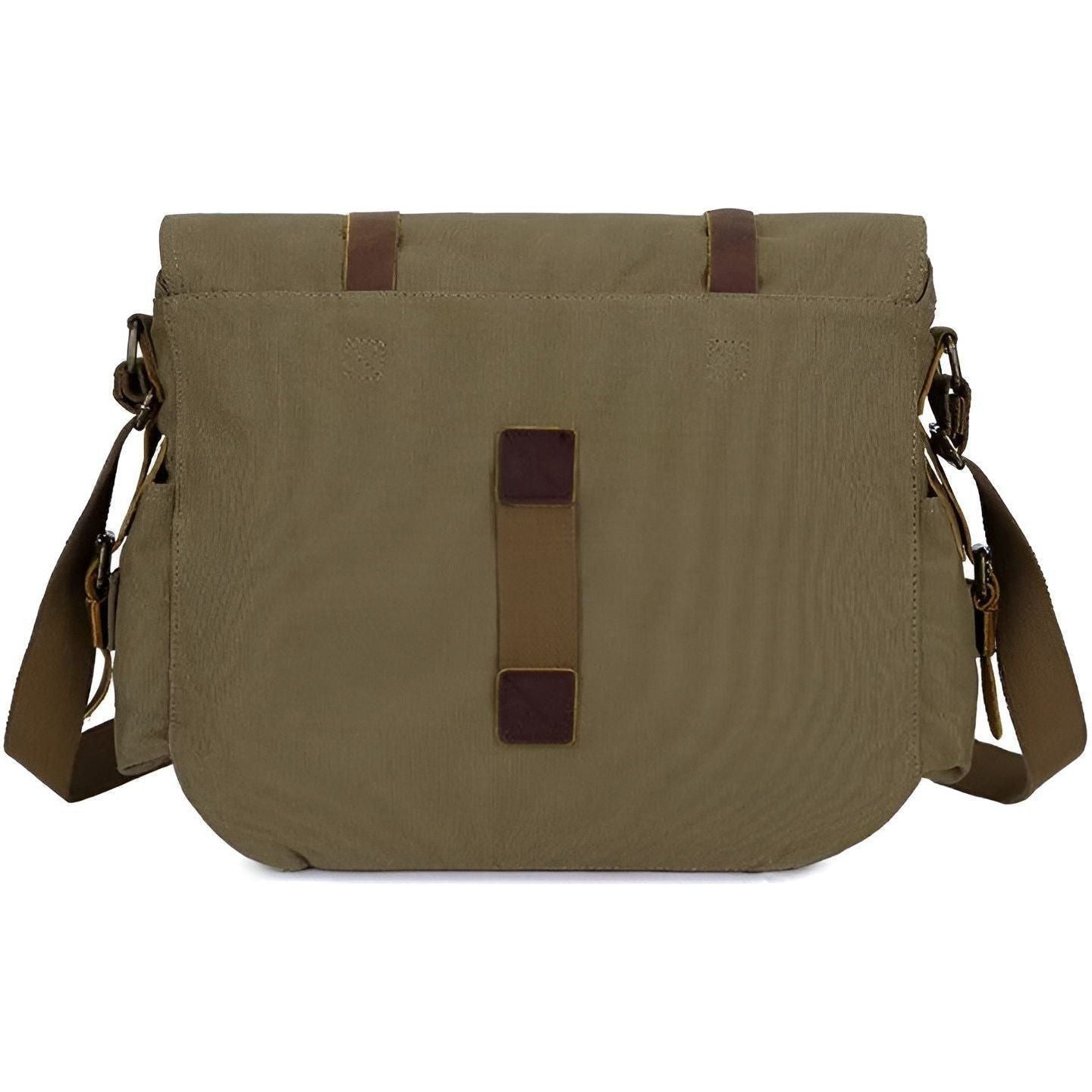 Classic Heritage Canvas Messenger Bag with Leather Touches
