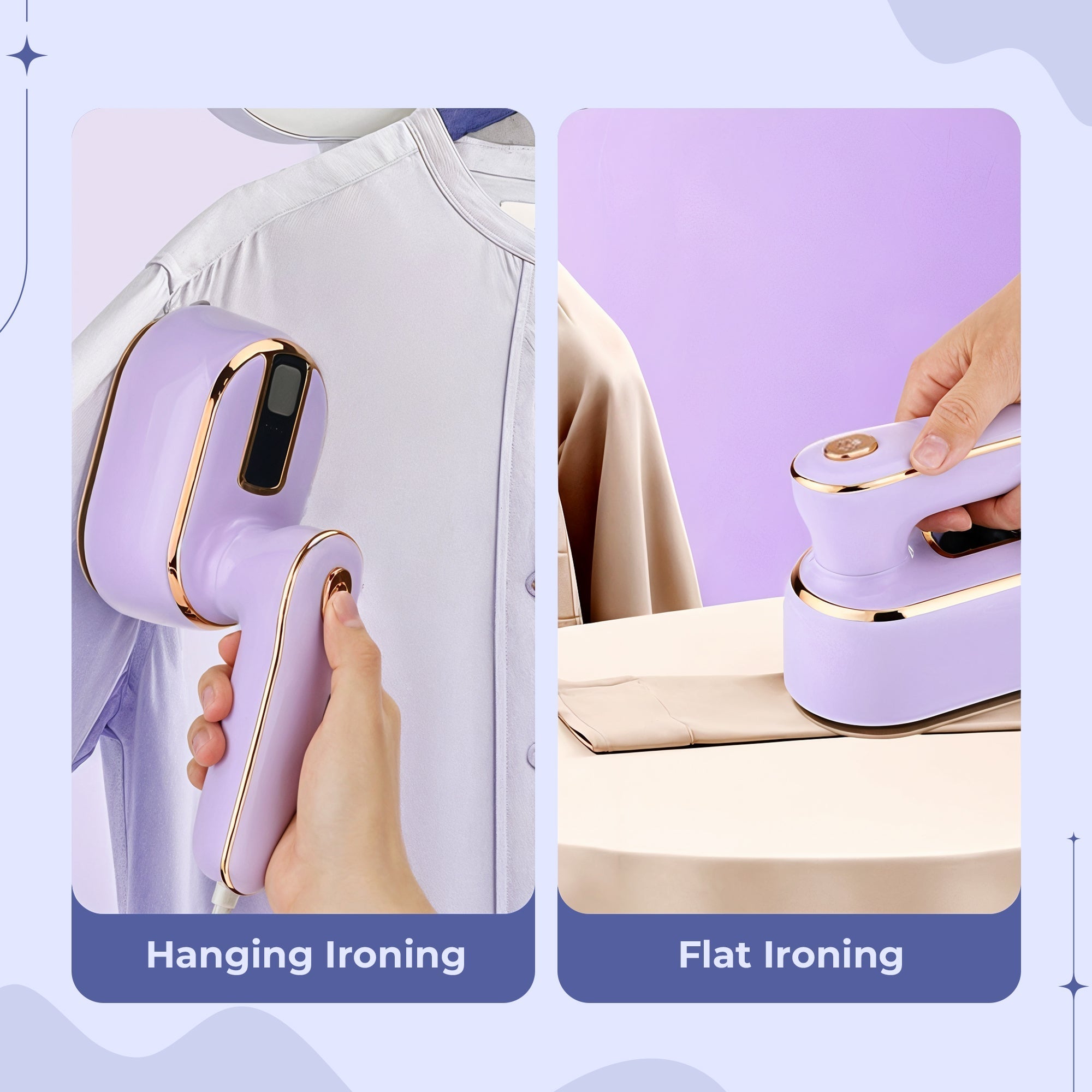 WrinkleAway – Compact Steam Iron for Effortless Crease Removal