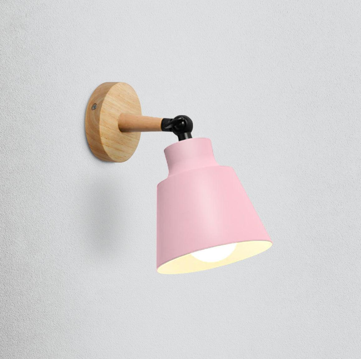 Adjustable Indoor Wall Sconce with Wood and Metal Design