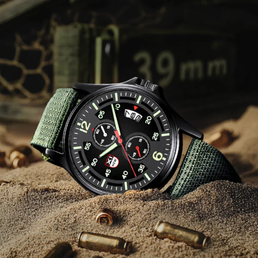 Lightweight Tactical Watch with Durable Nylon Strap