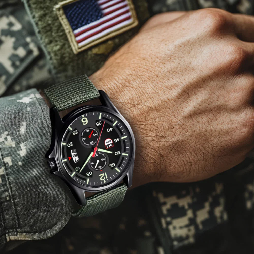 Lightweight Tactical Watch with Durable Nylon Strap