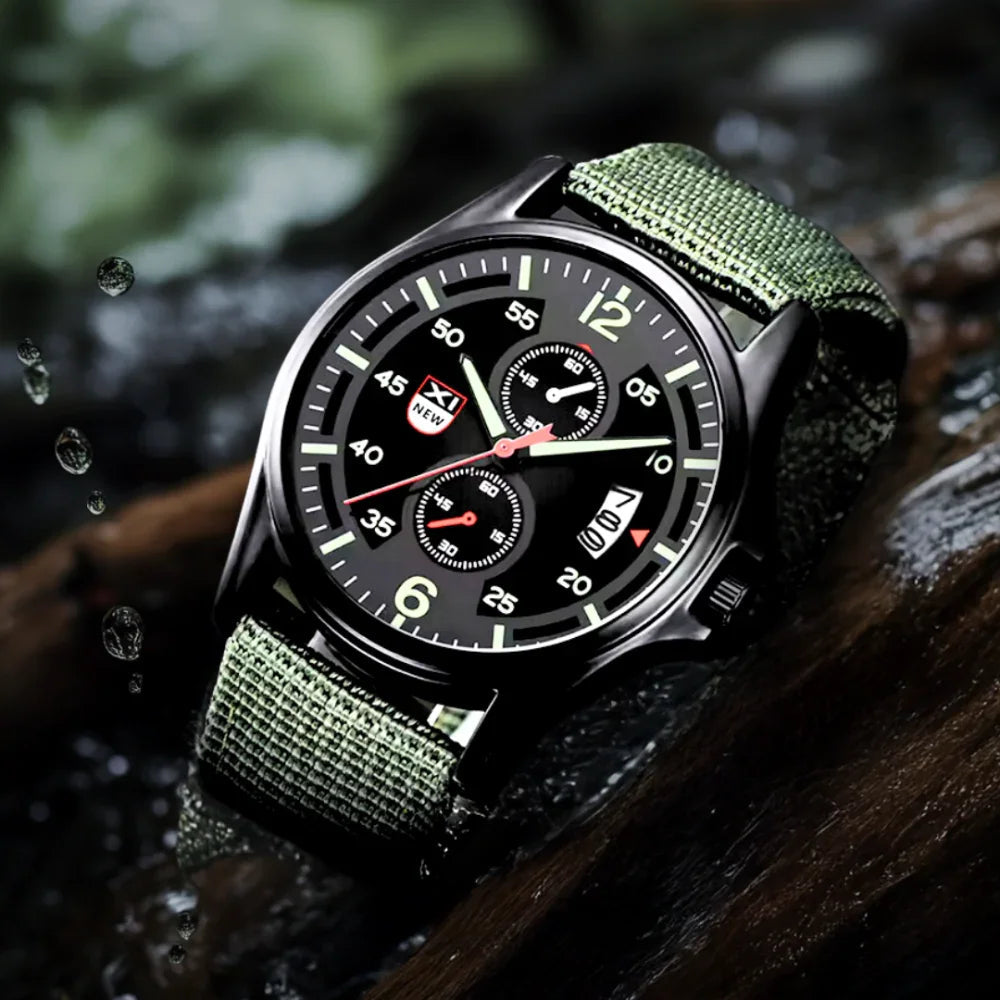 Lightweight Tactical Watch with Durable Nylon Strap