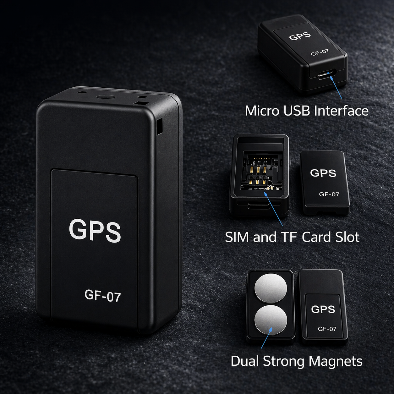 Compact GPS Tracker | Magnetic Car Locator | Real-Time Tracking