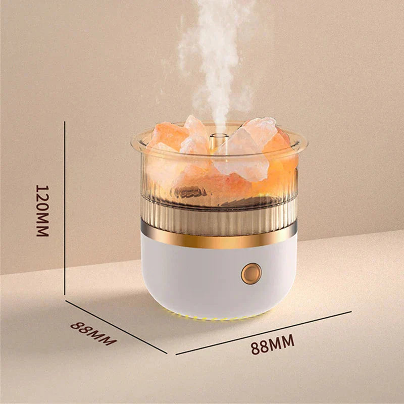 Himalayan Crystal Salt Lamp with LED Light and Diffuser Function
