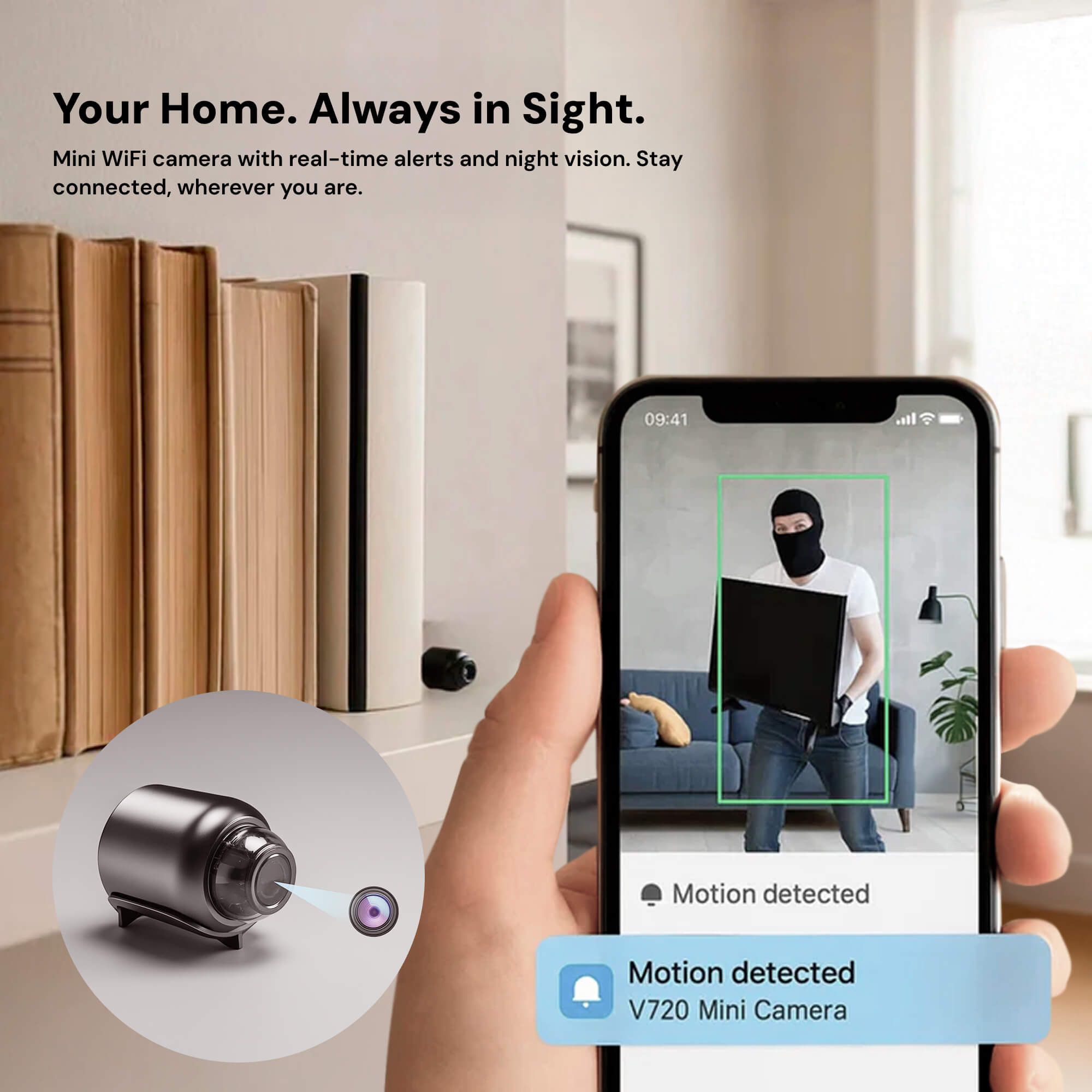 Discreet Home Monitoring Camera with Audio Connectivity