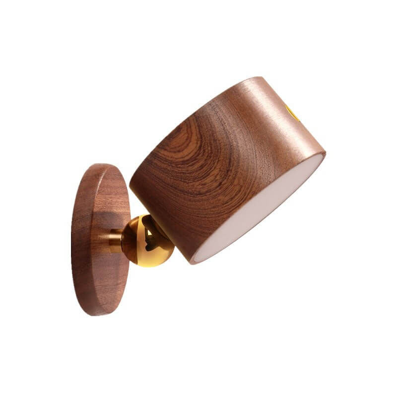 Sleek Rechargeable LED Wall Light - Wooden Aesthetic for Any Room