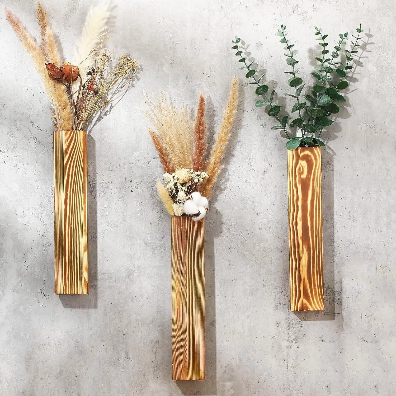 Elegant Solid Wood Wall Planter – 11.8 Inch Decorative Piece