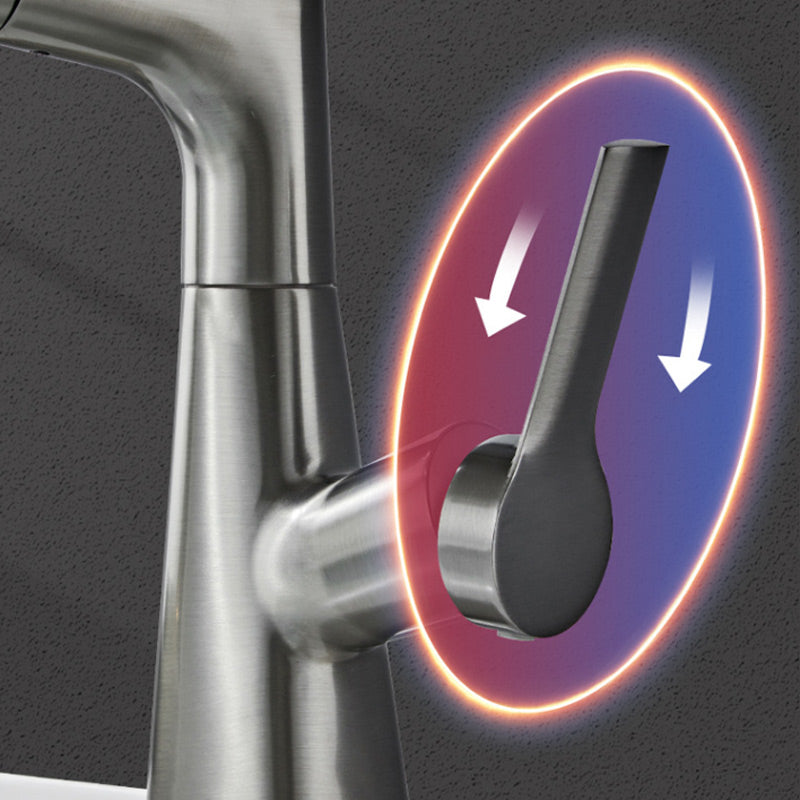 Sleek Bathroom Faucet with Retractable Spray Feature
