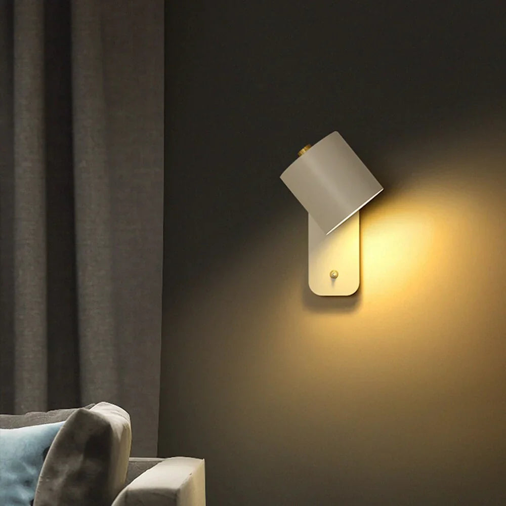 Sleek Indoor LED Sconce with Integrated Switch for Modern Living