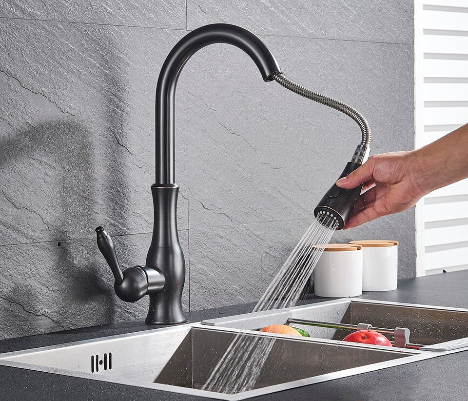 Sleek Pull-Down Kitchen Faucet with Reachable Spray Head