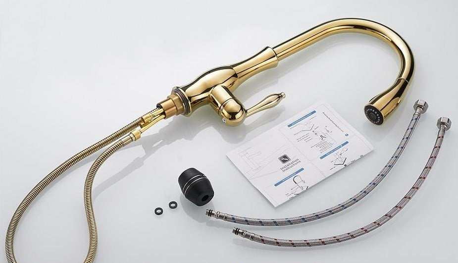 Sleek Pull-Down Kitchen Faucet with Reachable Spray Head