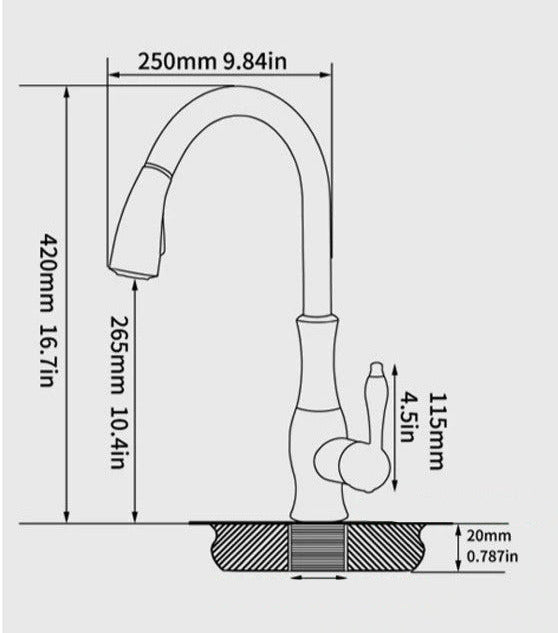 Sleek Pull-Down Kitchen Faucet with Reachable Spray Head