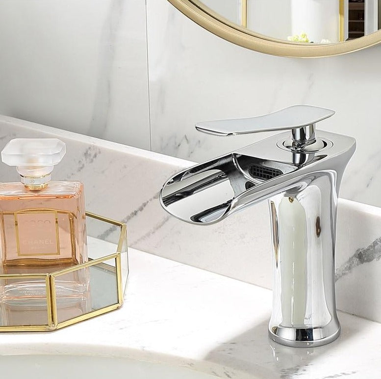 Sleek Waterfall Faucet for a Stylish Bathroom Upgrade