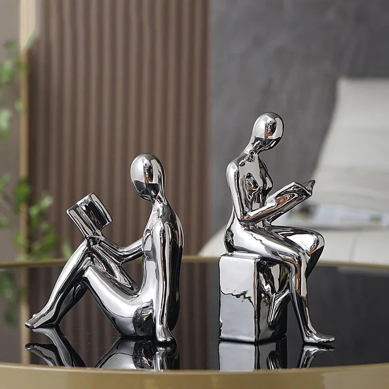 Sleek Abstract Book Supports - Set of 2 for Stylish Organization