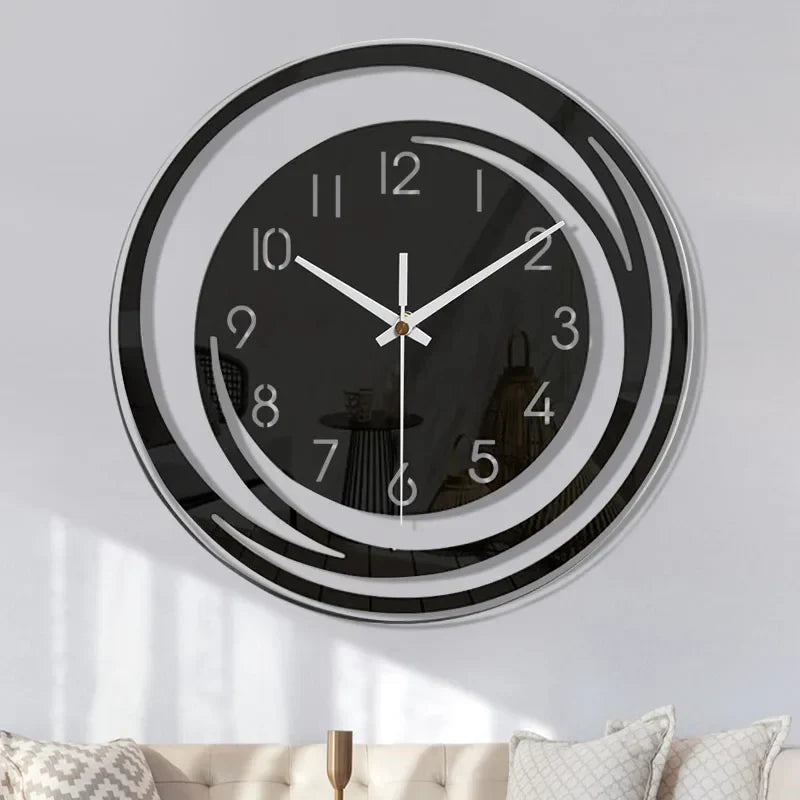 Chic Black Acrylic Wall Clock with Whisper-Quiet Mechanism