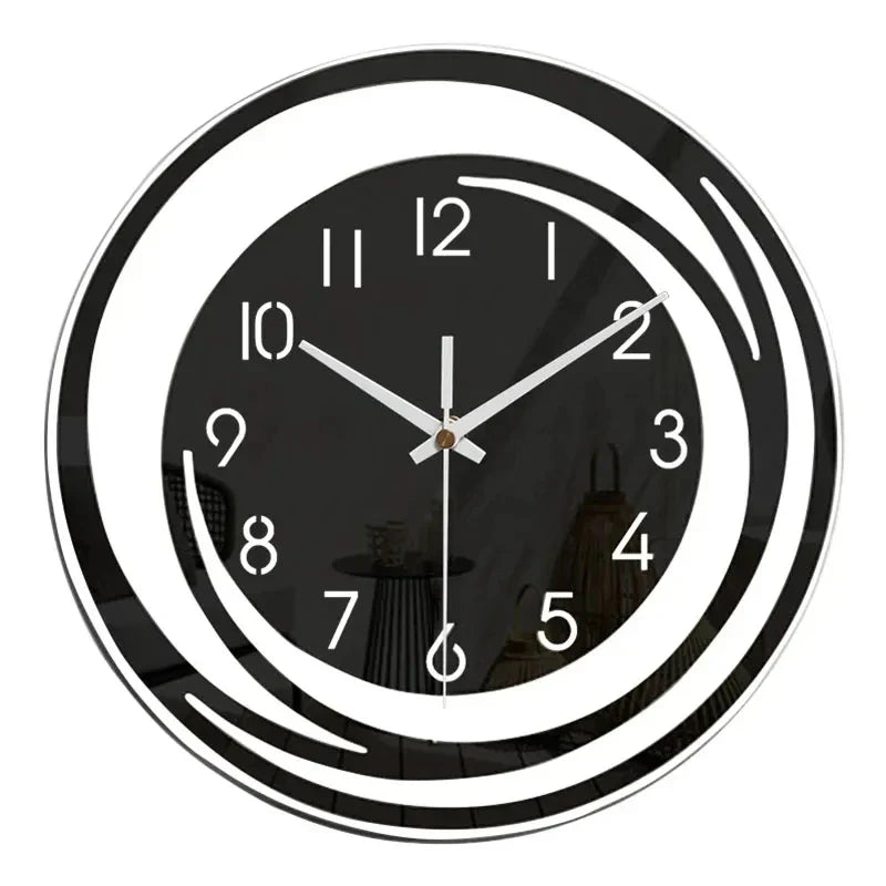Chic Black Acrylic Wall Clock with Whisper-Quiet Mechanism