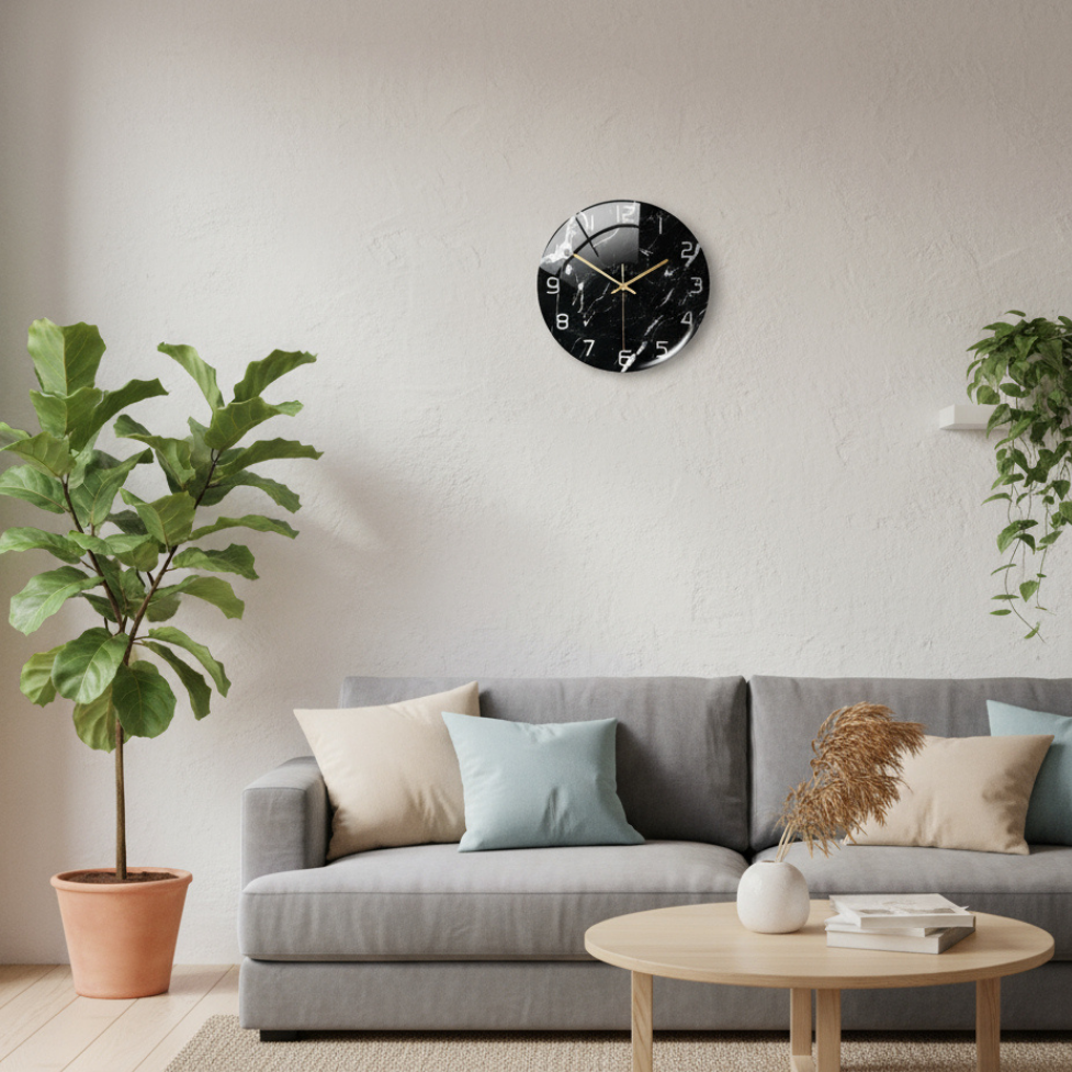 Elegant Acrylic Marble Clock with Silent Functionality