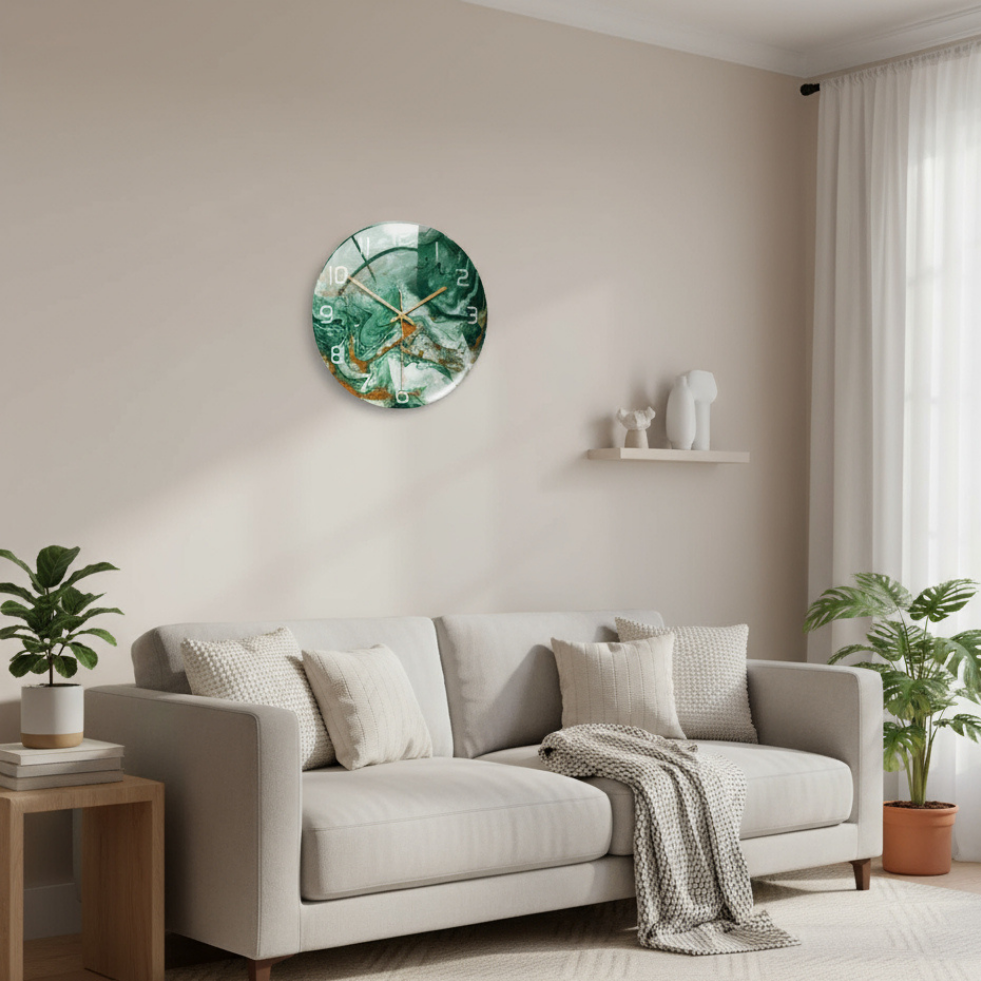 Elegant Acrylic Marble Clock with Silent Functionality