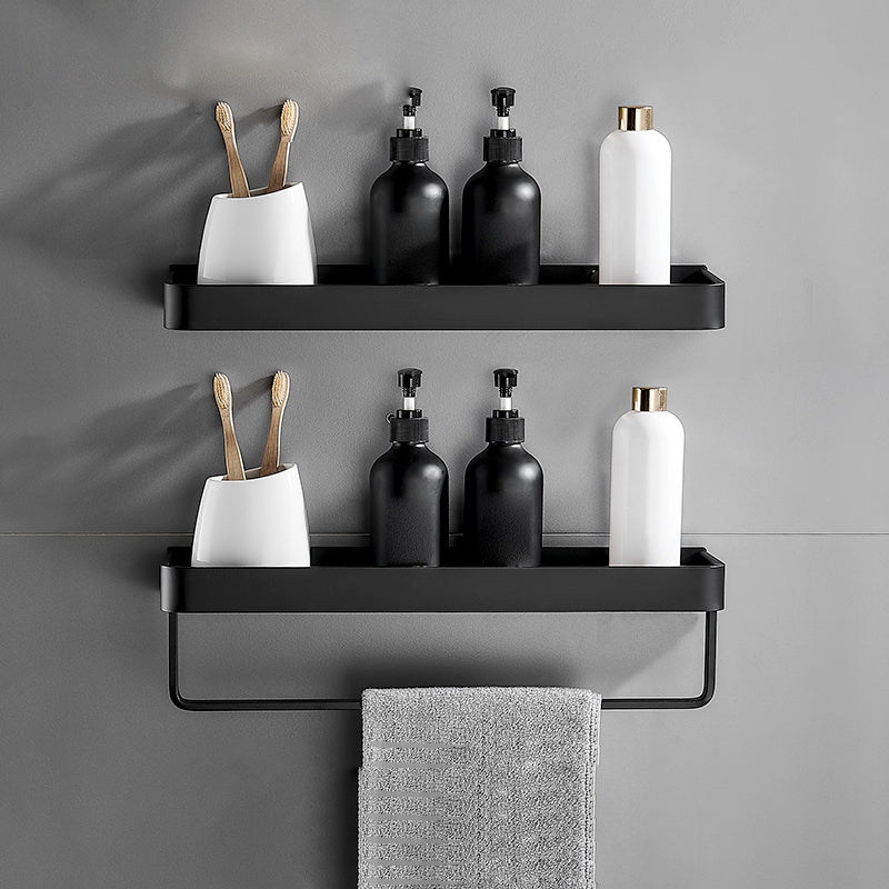 Sleek Matte Black Wall Shelf for Organized Bathrooms
