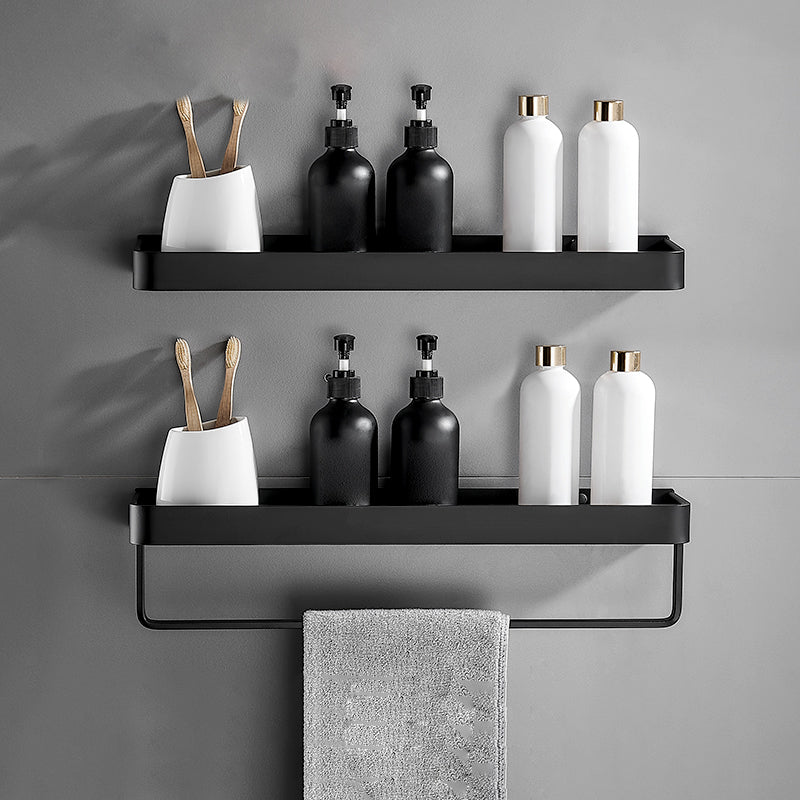 Sleek Matte Black Wall Shelf for Organized Bathrooms