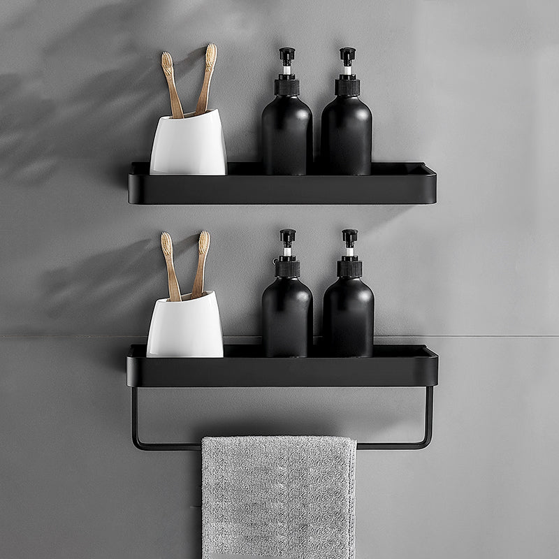 Sleek Matte Black Wall Shelf for Organized Bathrooms