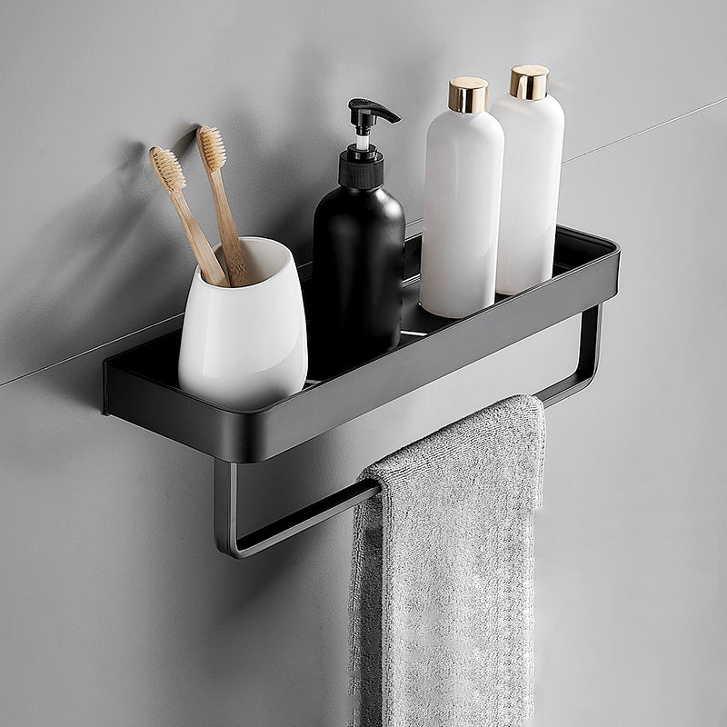 Sleek Matte Black Wall Shelf for Organized Bathrooms