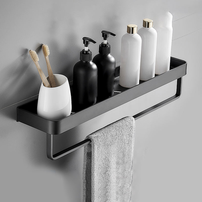 Sleek Matte Black Wall Shelf for Organized Bathrooms