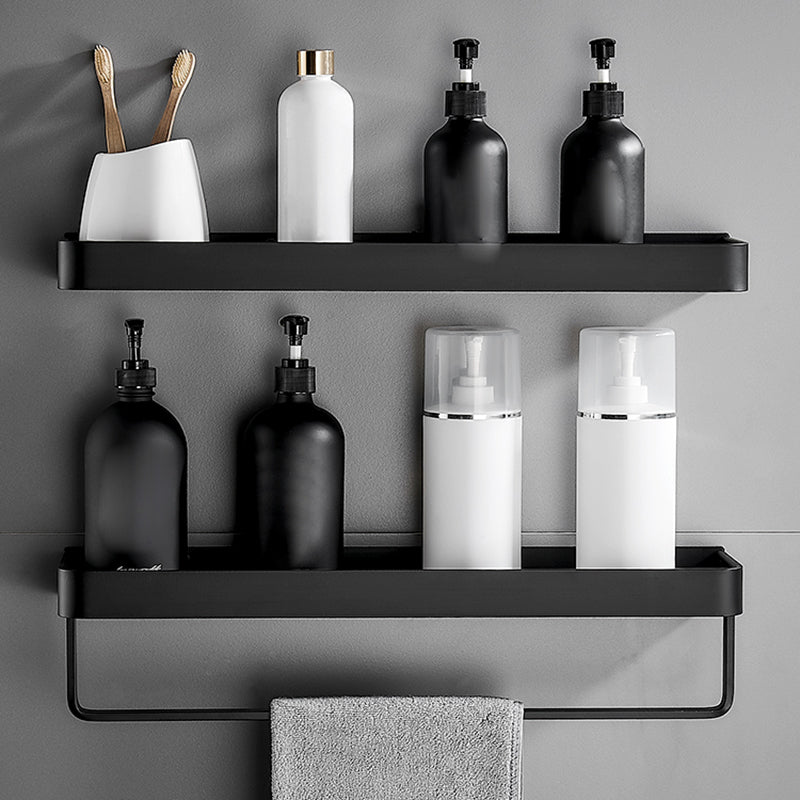 Sleek Matte Black Wall Shelf for Organized Bathrooms
