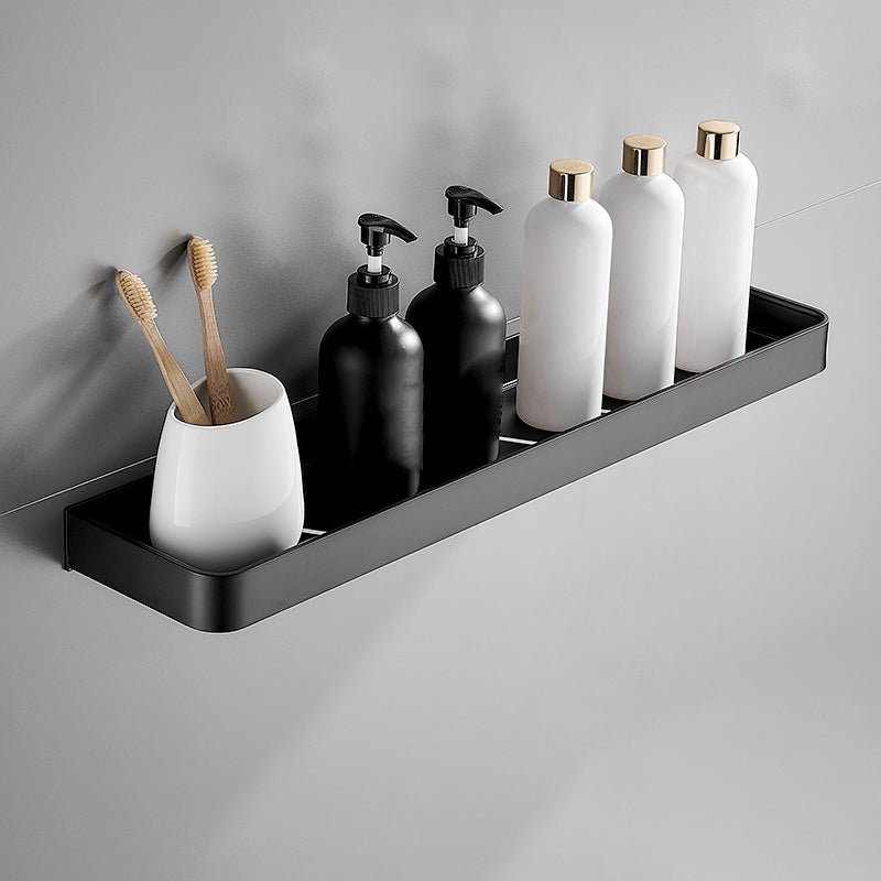 Sleek Matte Black Wall Shelf for Organized Bathrooms