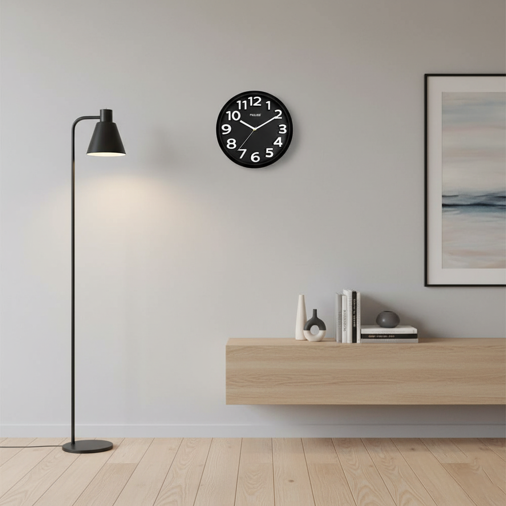 Sleek 12-Inch Silent Wall Clock - Available in Chic Colors