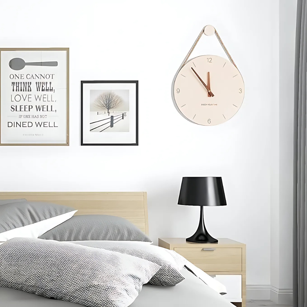 Chic Wood Wall Clock - Sleek Design with Whisper-Quiet Mechanism