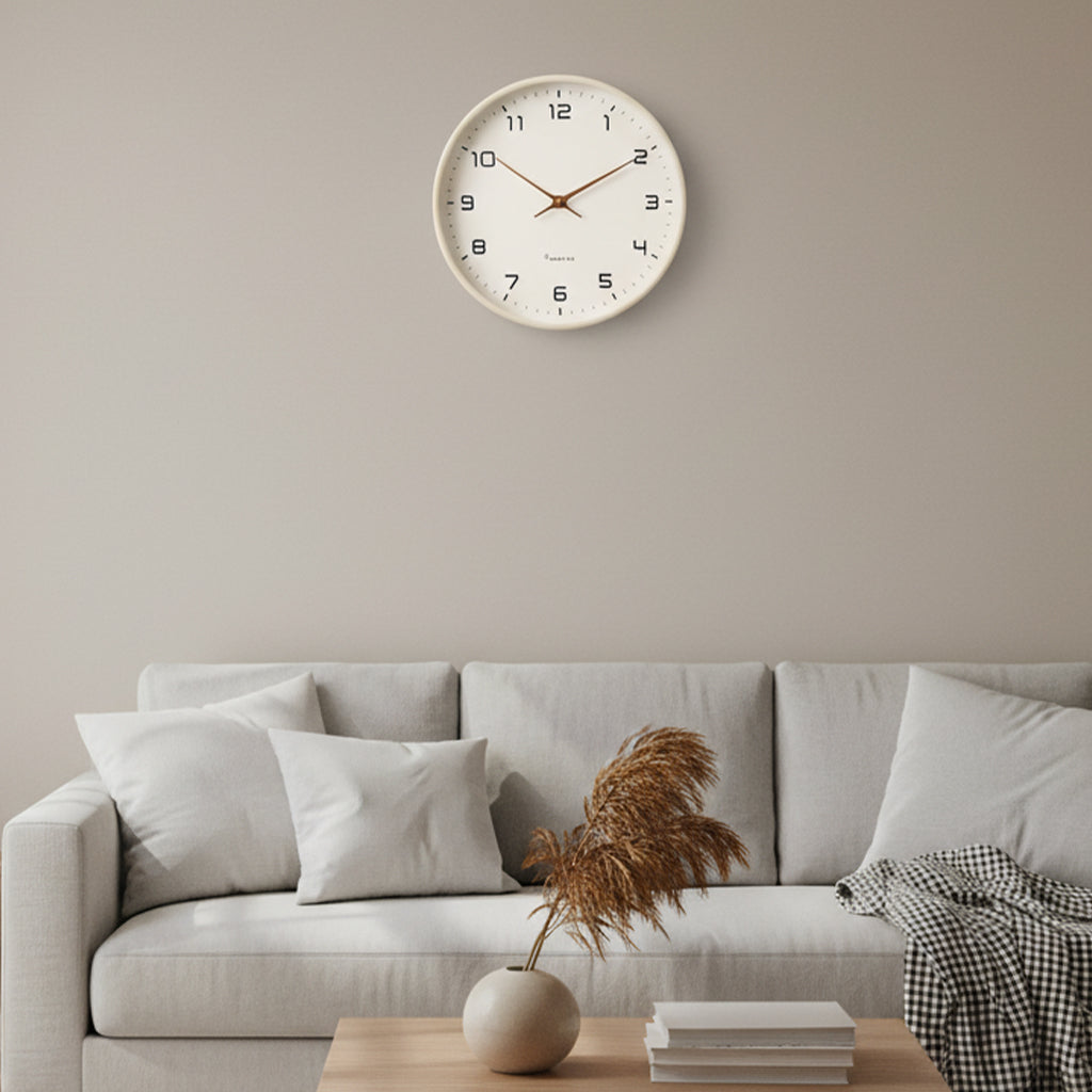 Elegant Wooden Wall Clock with Silent Quartz Mechanism