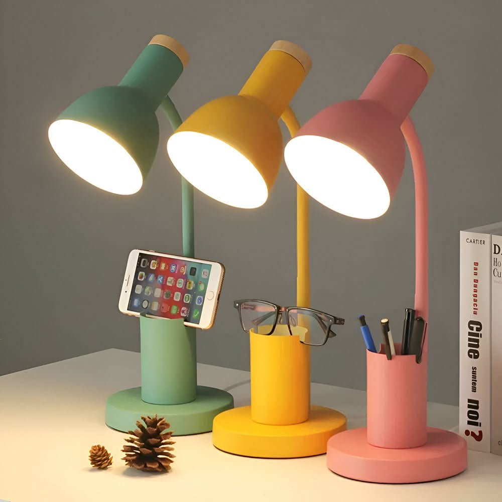 Sleek LED Work Lamp with Organizer for Home and Office
